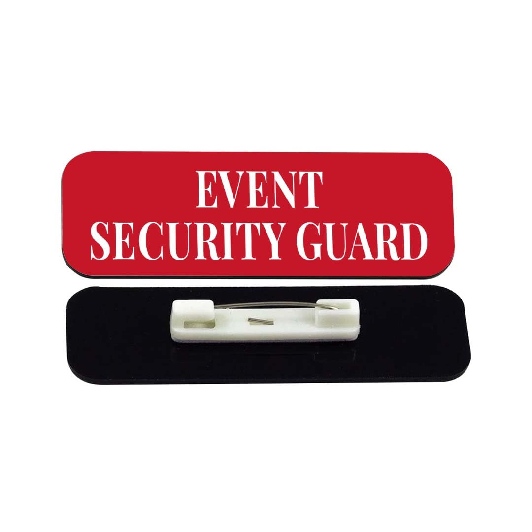 Event Security Guard 1 x 3" Rounded Corner Name Badge | Stock Name Badges