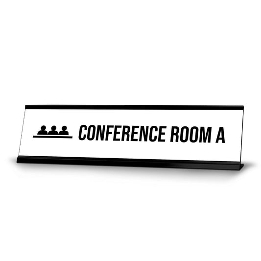 Conference room A, Black Frame Desk Sign - Office Desk Sign