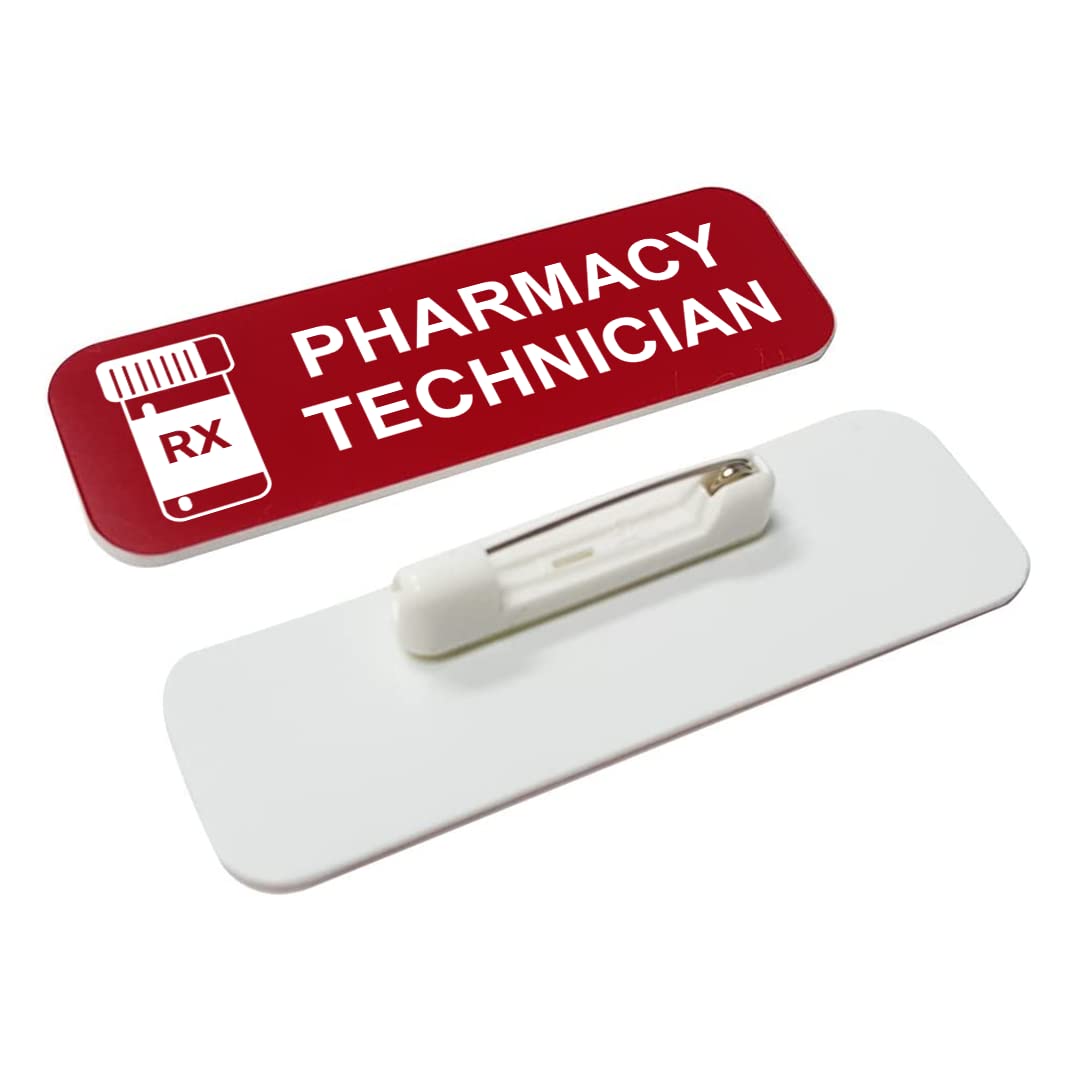 Pharmacy Technician 1 x 3" Name Tag/Badge, (3 Pack)
