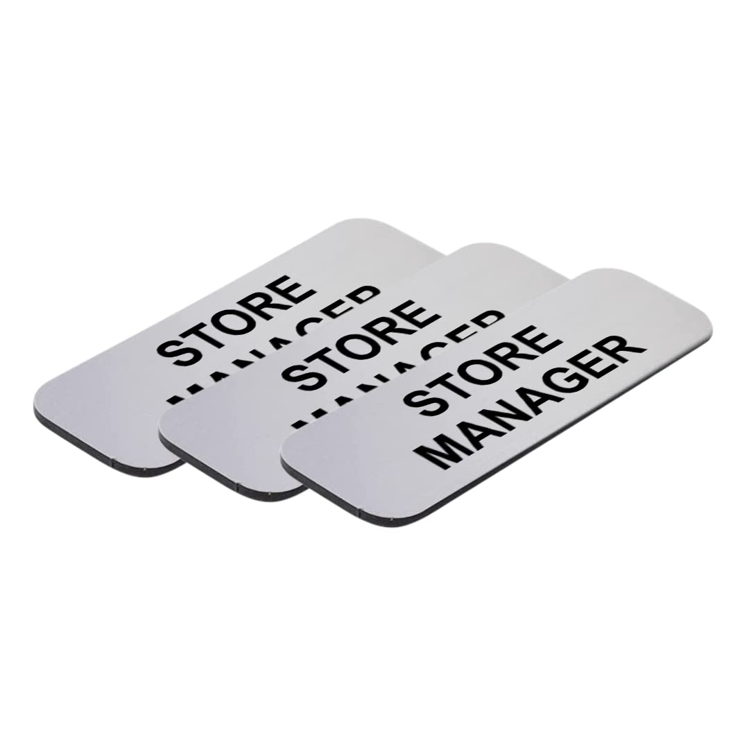 Store Manager 1 x 3" Name Tag/Badge, (3 Pack)