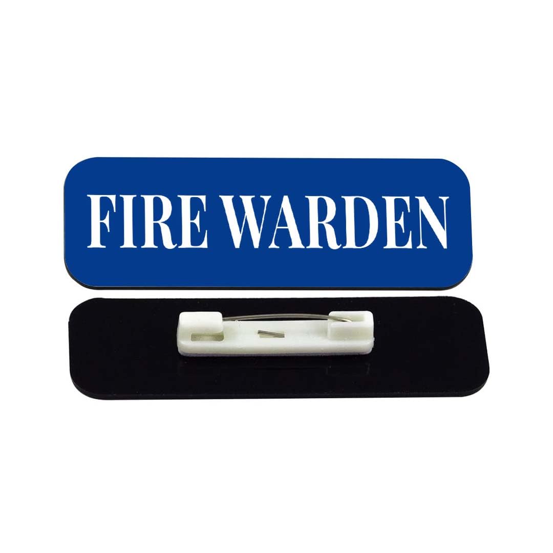 Fire Warden 1 x 3" Rounded Corner Name Badge | Stock Name Badges
