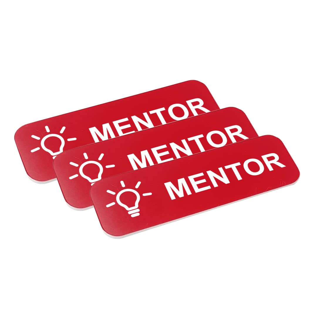 Mentor 1" x 3" Name Tag/Badge, (3 Pack)