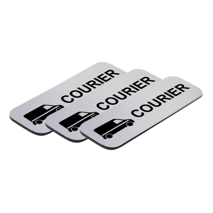 Courier (Van Design) 1 x 3" Name Tag/Badge, (3 Pack)