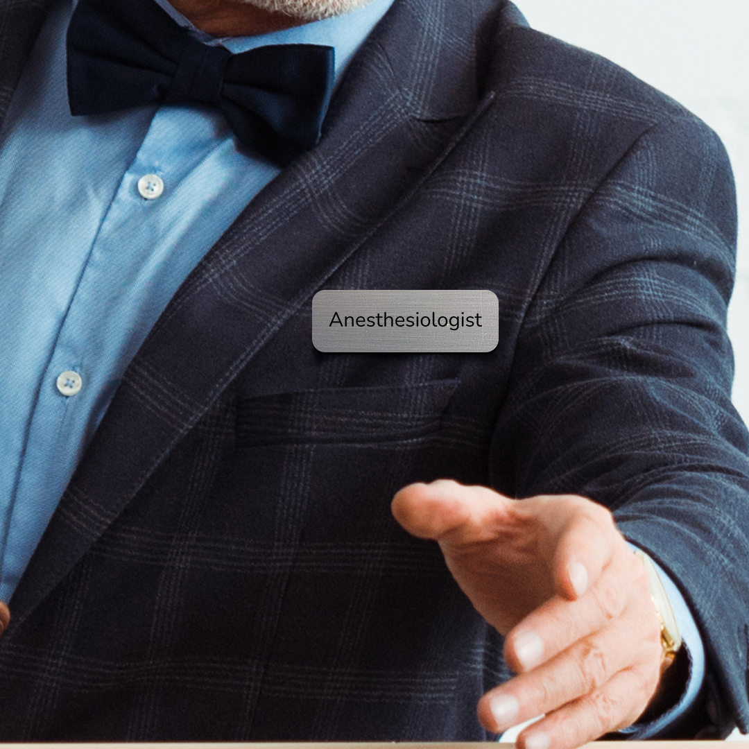 Anesthesiologist 1 x 3" Rounded Corner Name Badge | Medical Specialism Badges