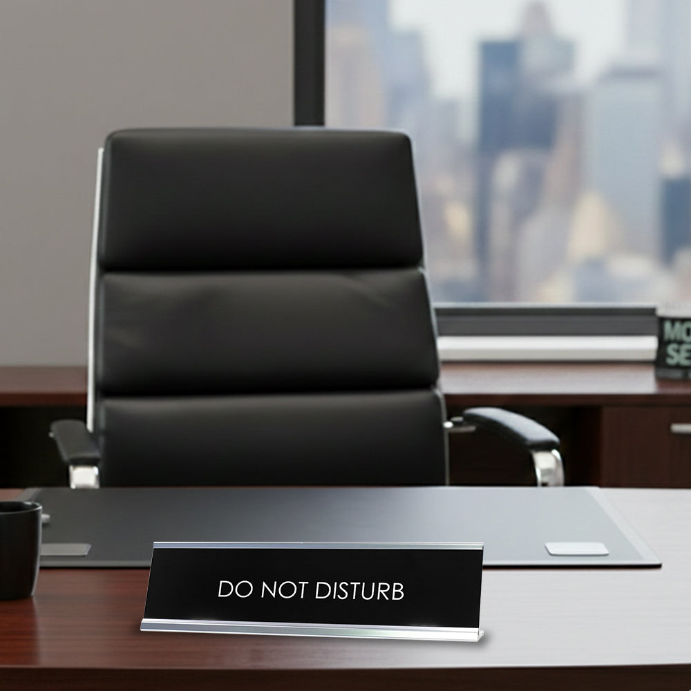 “DO NOT DISTURB” Novelty Desk Sign (2" x 10") – Office Desk Decor – Work Focus Nameplate