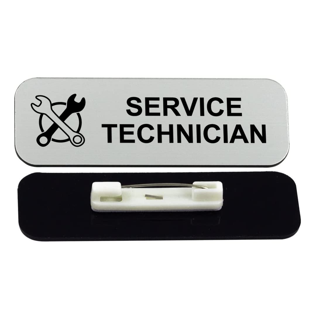 Signs ByLITA Service Technician 1 x 3" Name Tag/Badge, (3 Pack)