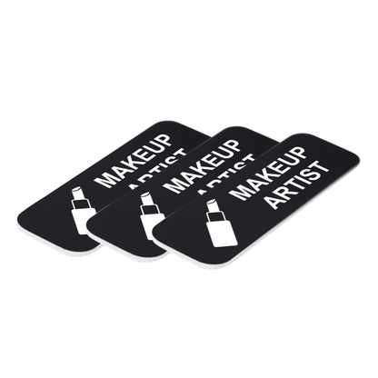 Makeup Artist 1 x 3" Name Tag/Badge, (3 Pack)