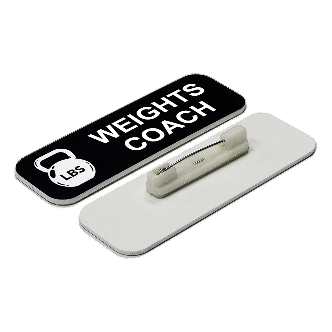 Weights Coach 1 x 3" Name Tag/Badge, (3 Pack)