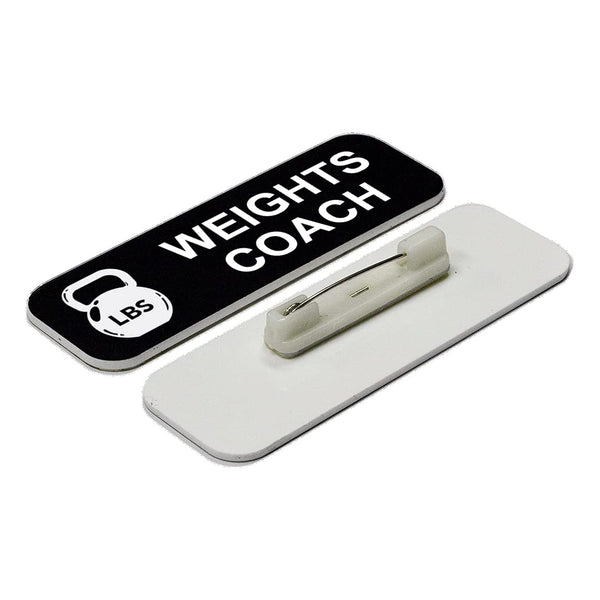 Weights Coach 1 x 3" Name Tag/Badge, (3 Pack)