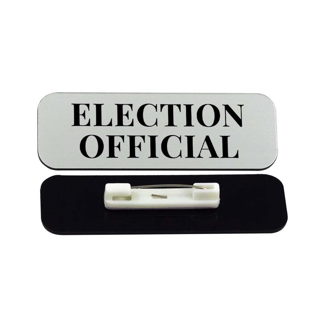 Election Official 1 x 3" Rounded Corner Name Badge | Stock Name Badges