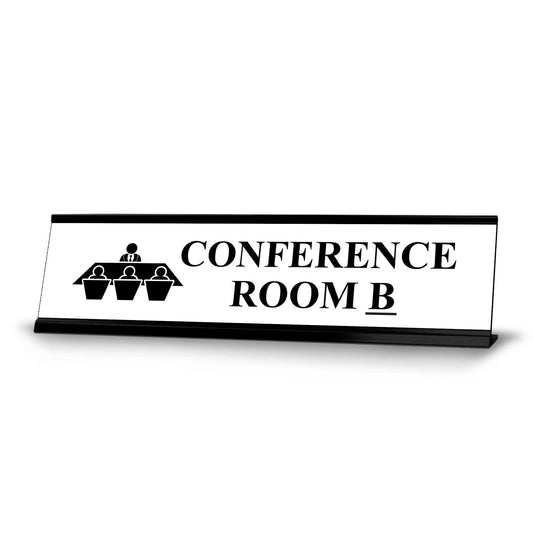Conference room B, Black Frame Desk Sign - Office Desk Sign