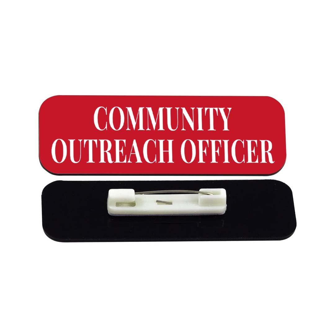 Community Outreach Officer 1 x 3" Rounded Corner Name Badge | Stock Name Badges