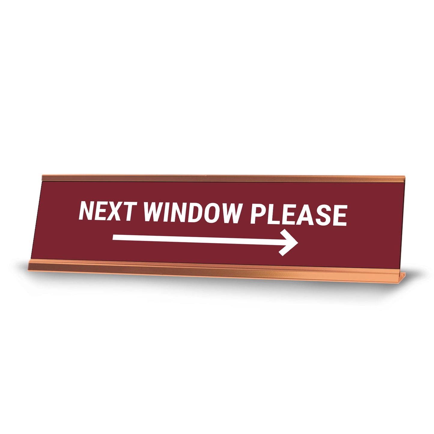 Signs ByLITA Next Window Please, Right Arrow, Desk Sign (2x8”)