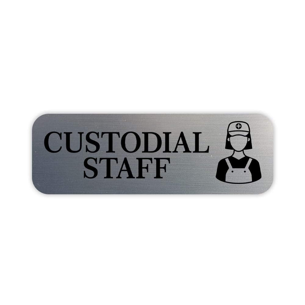 Custodial Staff 1 x 3" Rounded Corner Name Badge | Medical Facilities