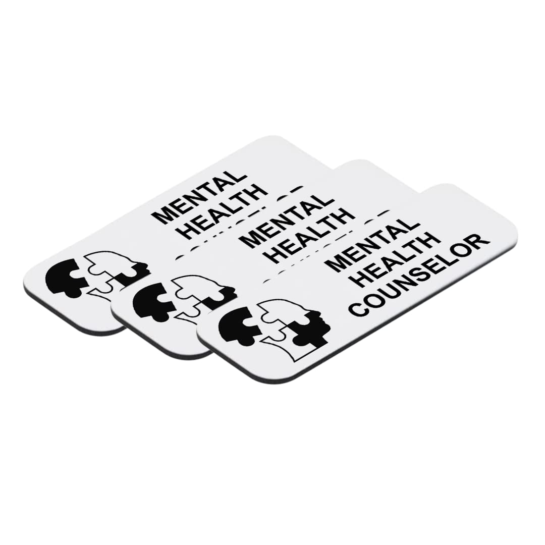 Mental Health Counselor 1" x 3" Name Tag/Badge, (3 Pack)