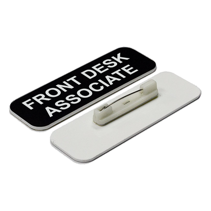 Front Desk Associate 1 x 3" Name Tag/Badge, (3 Pack)