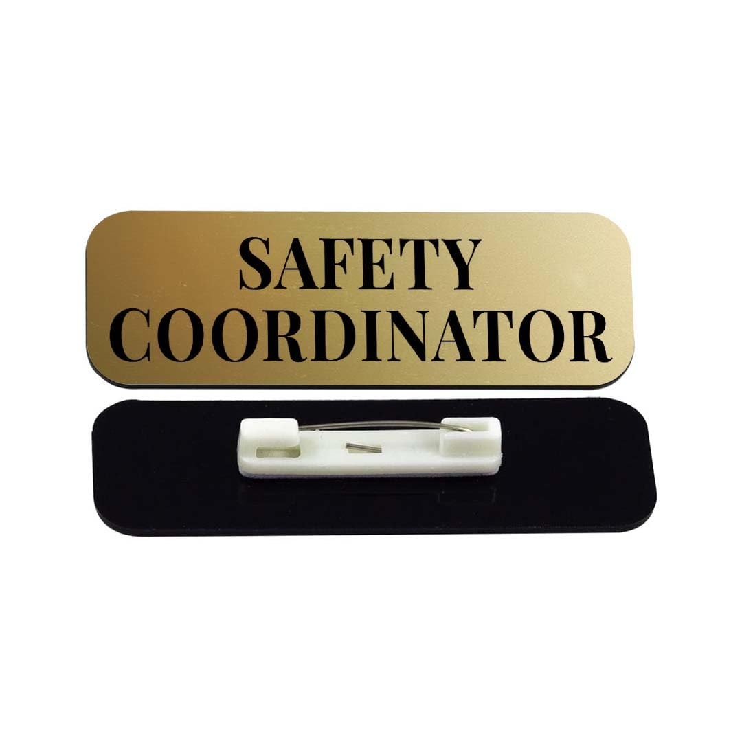Safety Coordinator 1 x 3" Rounded Corner Name Badge | Stock Name Badges