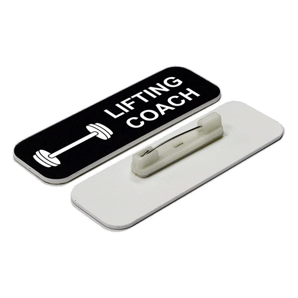 Lifting Coach 1 x 3" Name Tag/Badge, (3 Pack)