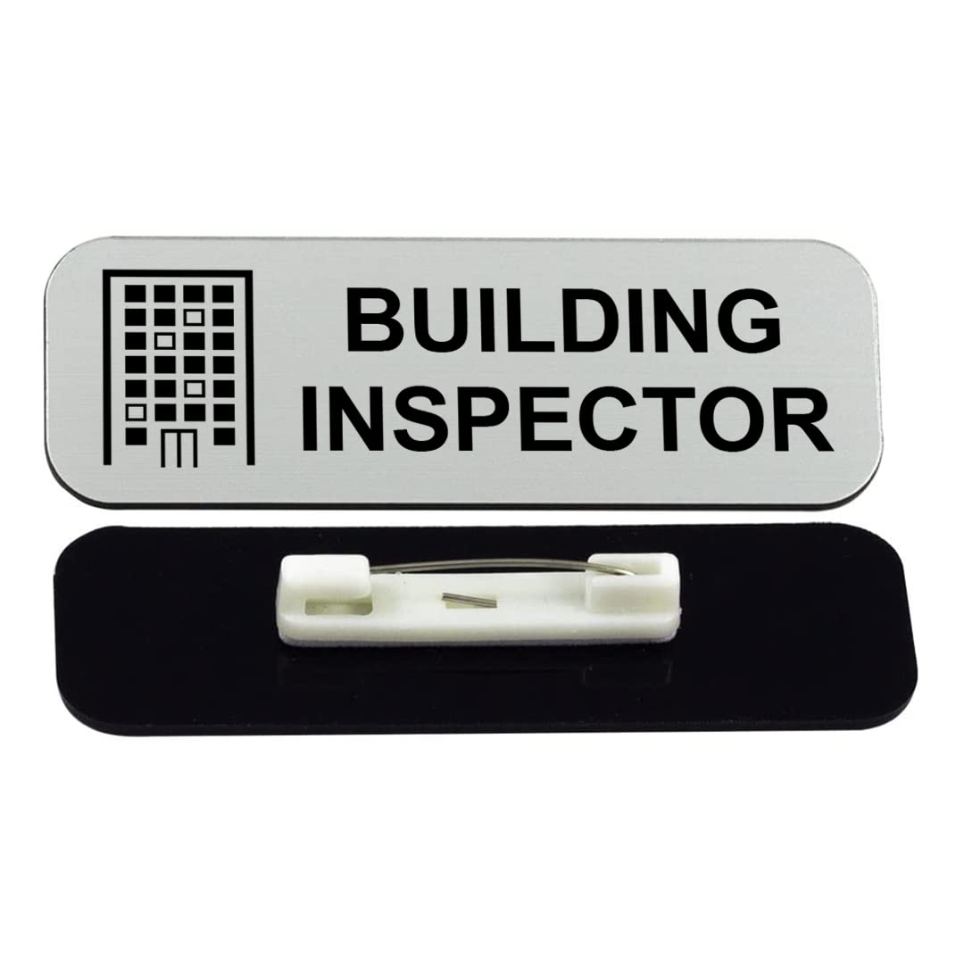 Building Inspector 1 x 3" Name Tag/Badge, (3 Pack)