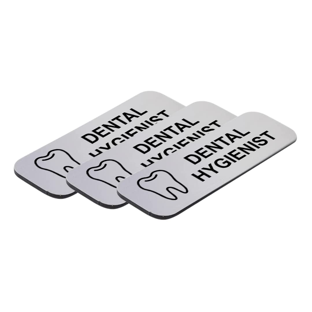 Dental Hygienist 1 x 3" Name Tag/Badge, (3 Pack)