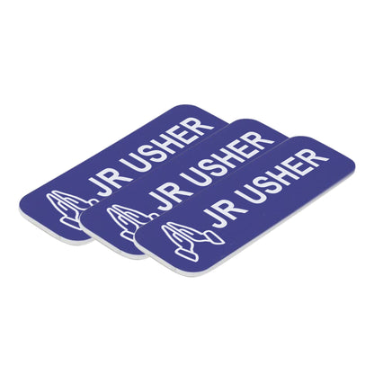 Jr Usher 1 x 3" Name Tag/Badge, Praying Hands (3 Pack)