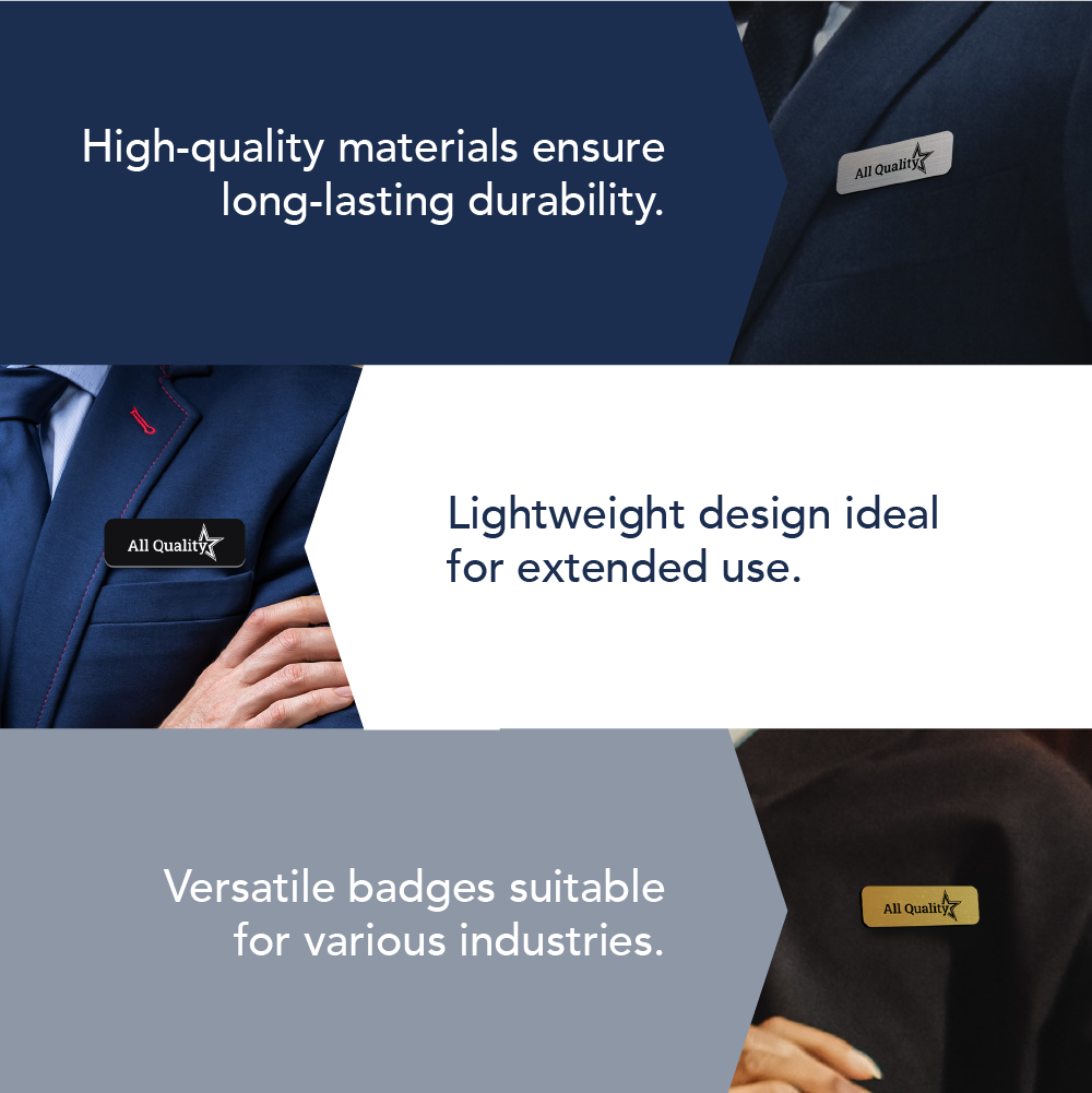 1" x 3" Name Tag Badge Blanks with Magnetic Backing - 50 Pack