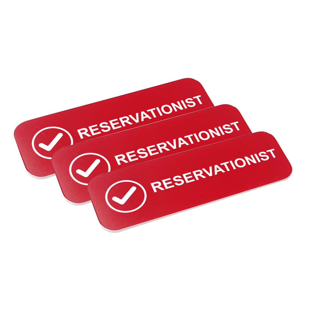 Reservationist 1 x 3" Name Tag/Badge, (3 Pack)