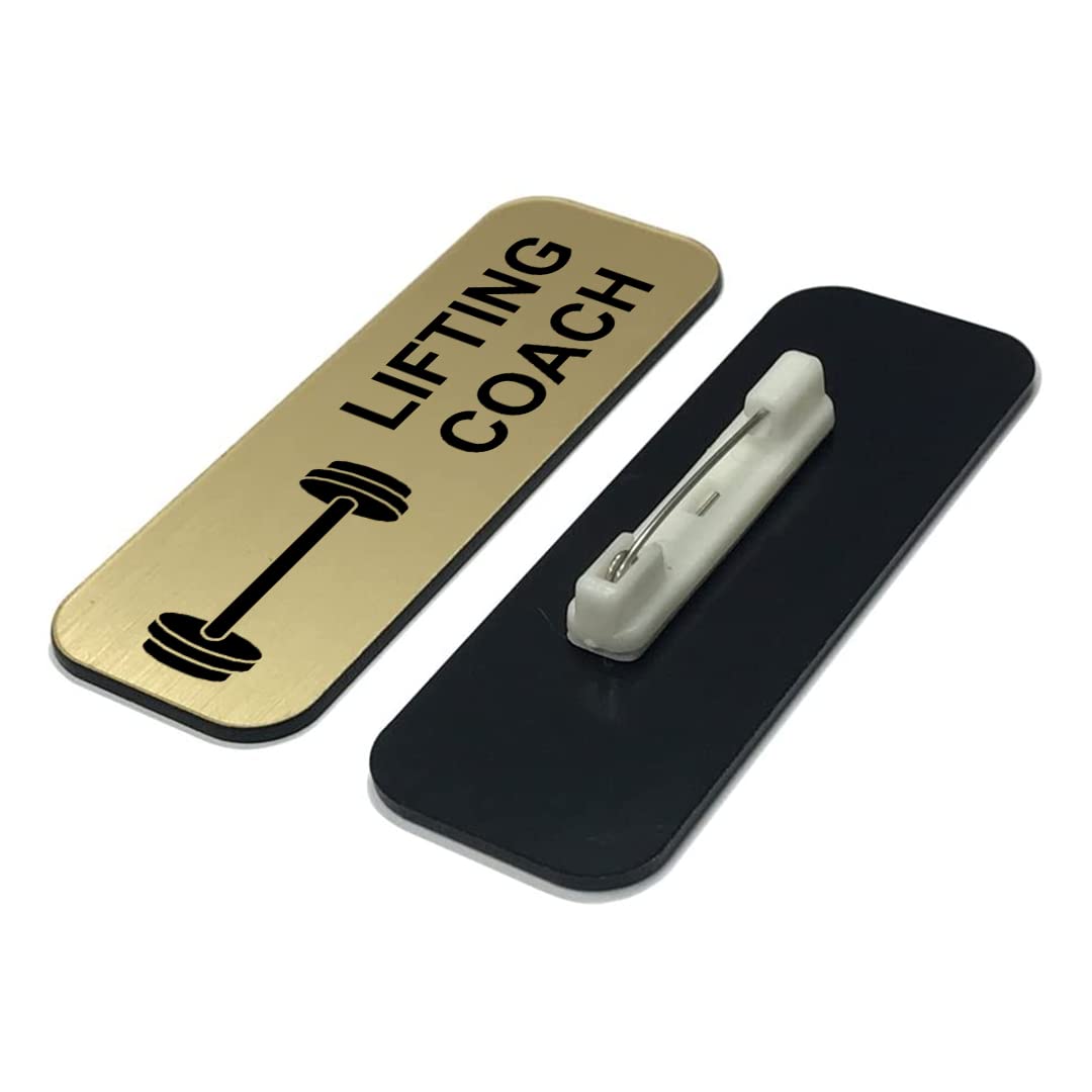 Lifting Coach 1 x 3" Name Tag/Badge, (3 Pack)