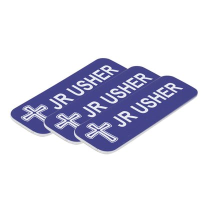 Jr Usher 1 x 3" Name Tag/Badge, Cross Design (3 Pack)