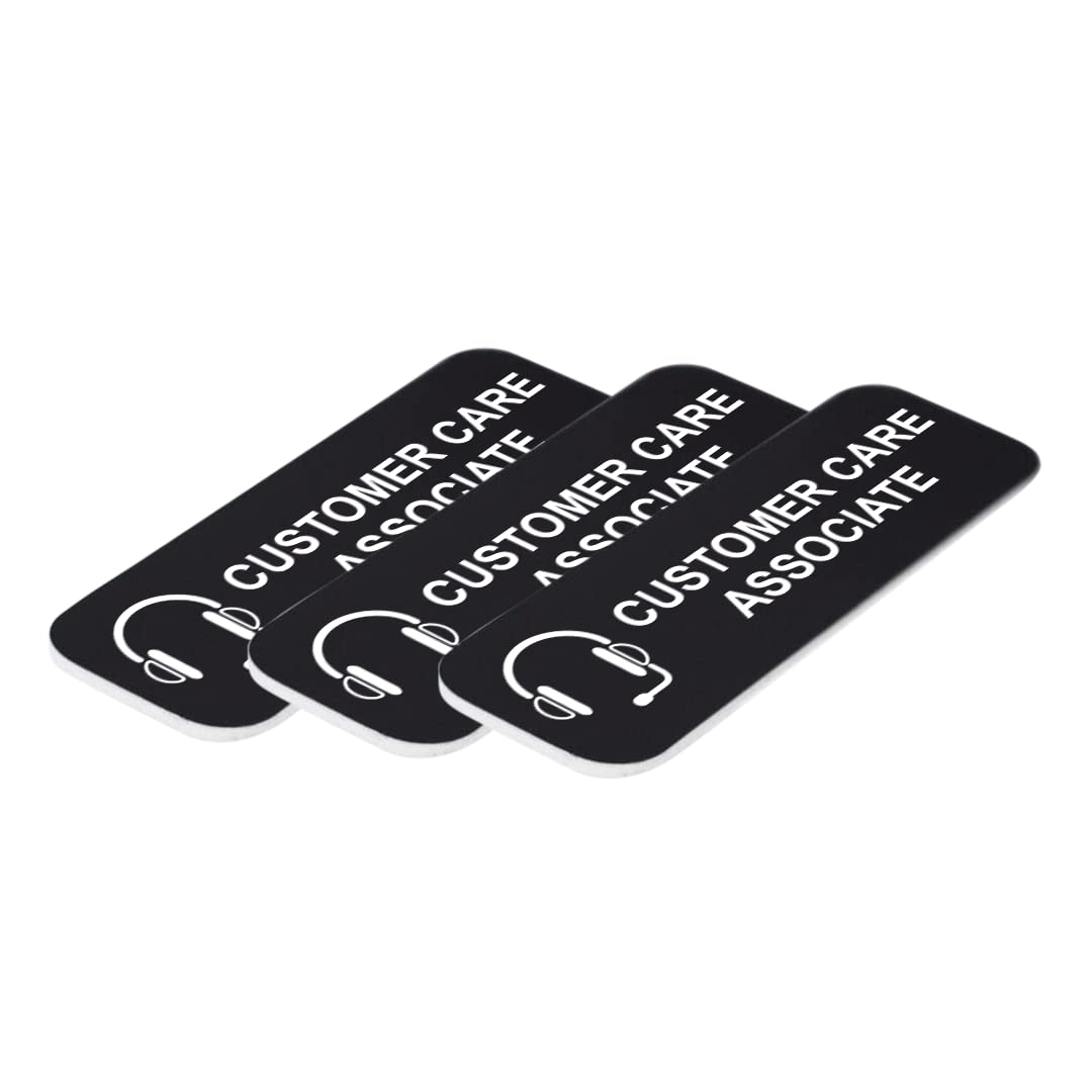 Customer Care Associate 1 x 3" Name Tag/Badge, (3 Pack)