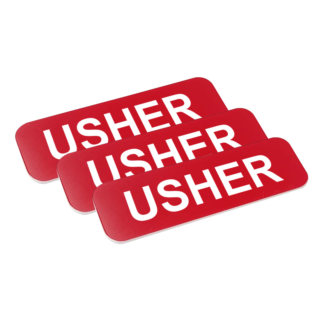 Usher Name Tag - Pack of 3