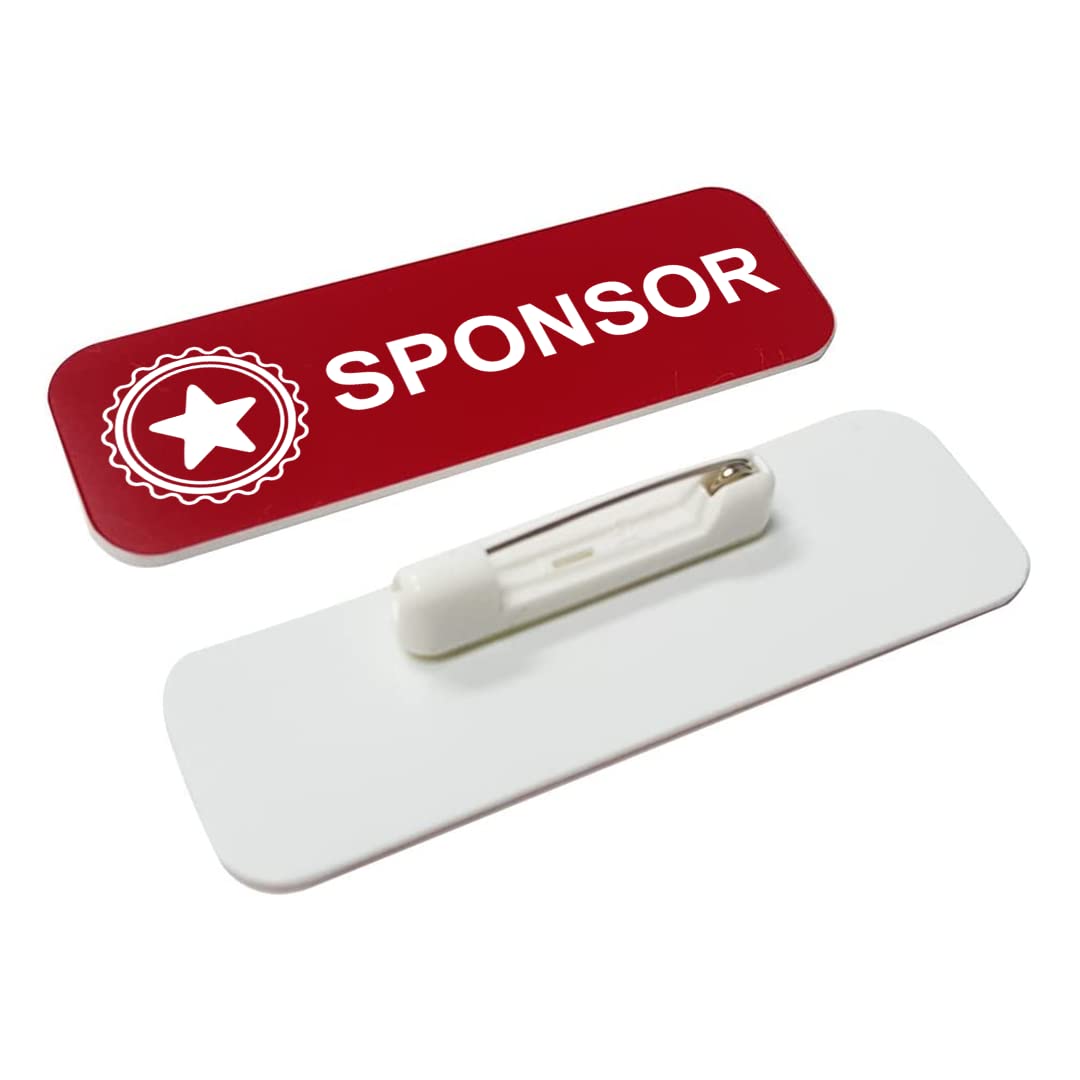 Sponsor 1 x 3" Name Tag/Badge, (3 Pack)