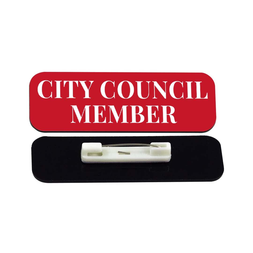 City Council Member 1 x 3" Rounded Corner Name Badge | Stock Name Badges