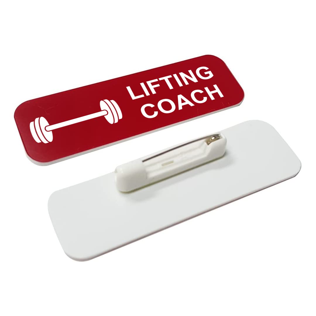 Lifting Coach 1 x 3" Name Tag/Badge, (3 Pack)