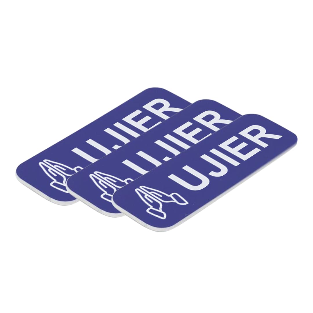 Ujier 1 x 3" Name Tag/Badge, Praying Hands (3 Pack)