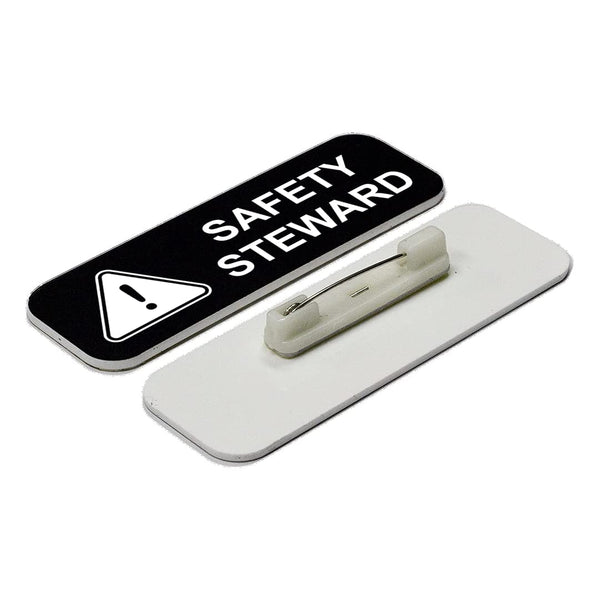 Safety Steward 1 x 3" Name Tag/Badge, (3 Pack)