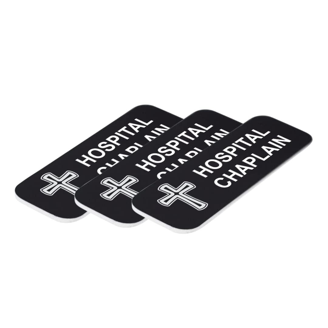 Hospital Chaplain 1 x 3" Name Tag/Badge, (3 Pack)