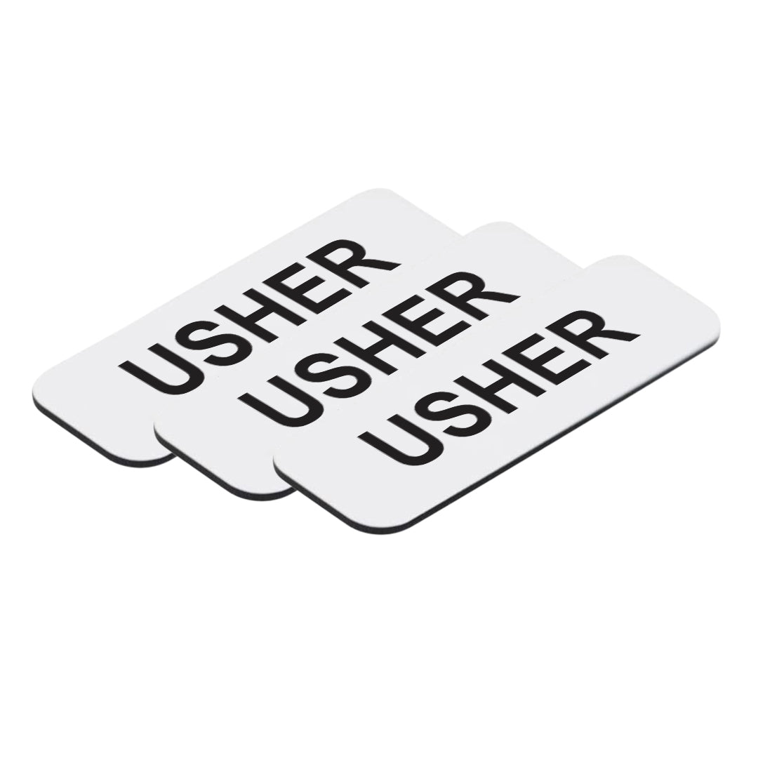 Usher Name Tag - Pack of 3