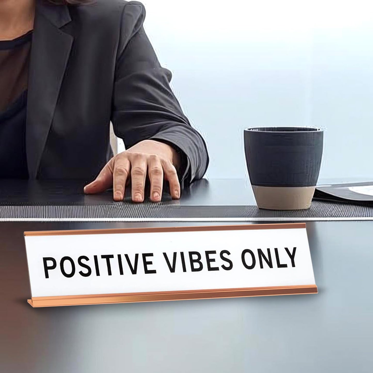 Positive Vibes Only 2"x10" Novelty Nameplate Desk Sign