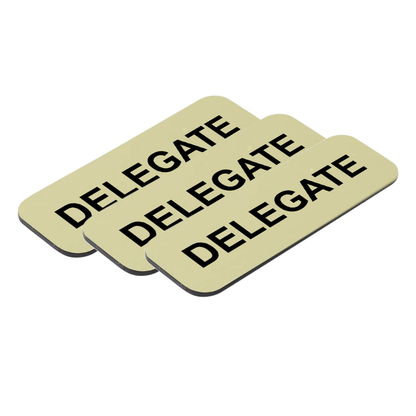Delegate 1 x 3" Name Tag/Badge, (3 Pack)
