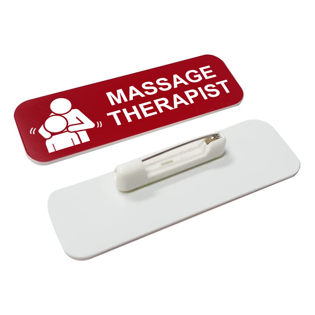 Signs ByLITA Massage Therapist 1 x 3" Name Tag/Badge, (3 Pack)