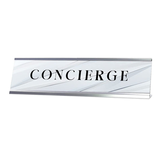 Concierge Silver Frame, Novelty Desk Sign - Office Desk Sign
