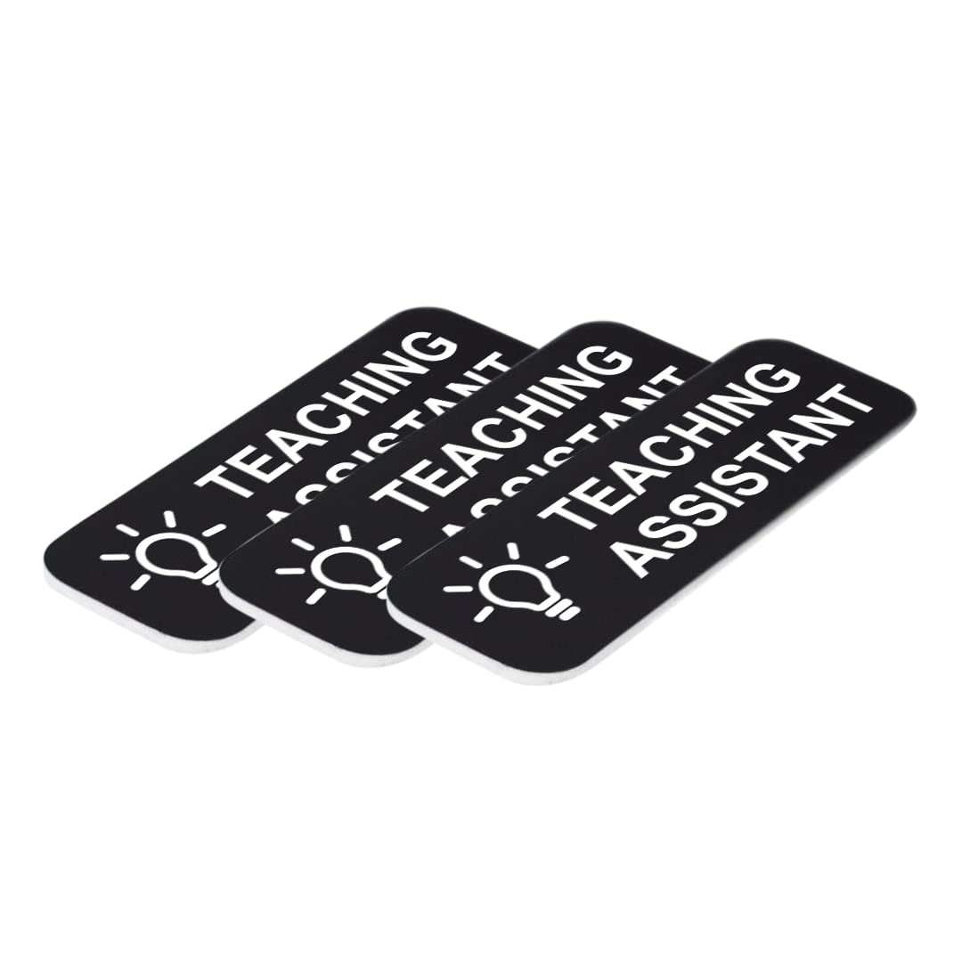 Teaching Assistant 1 x 3" Name Tag/Badge, (3 Pack)