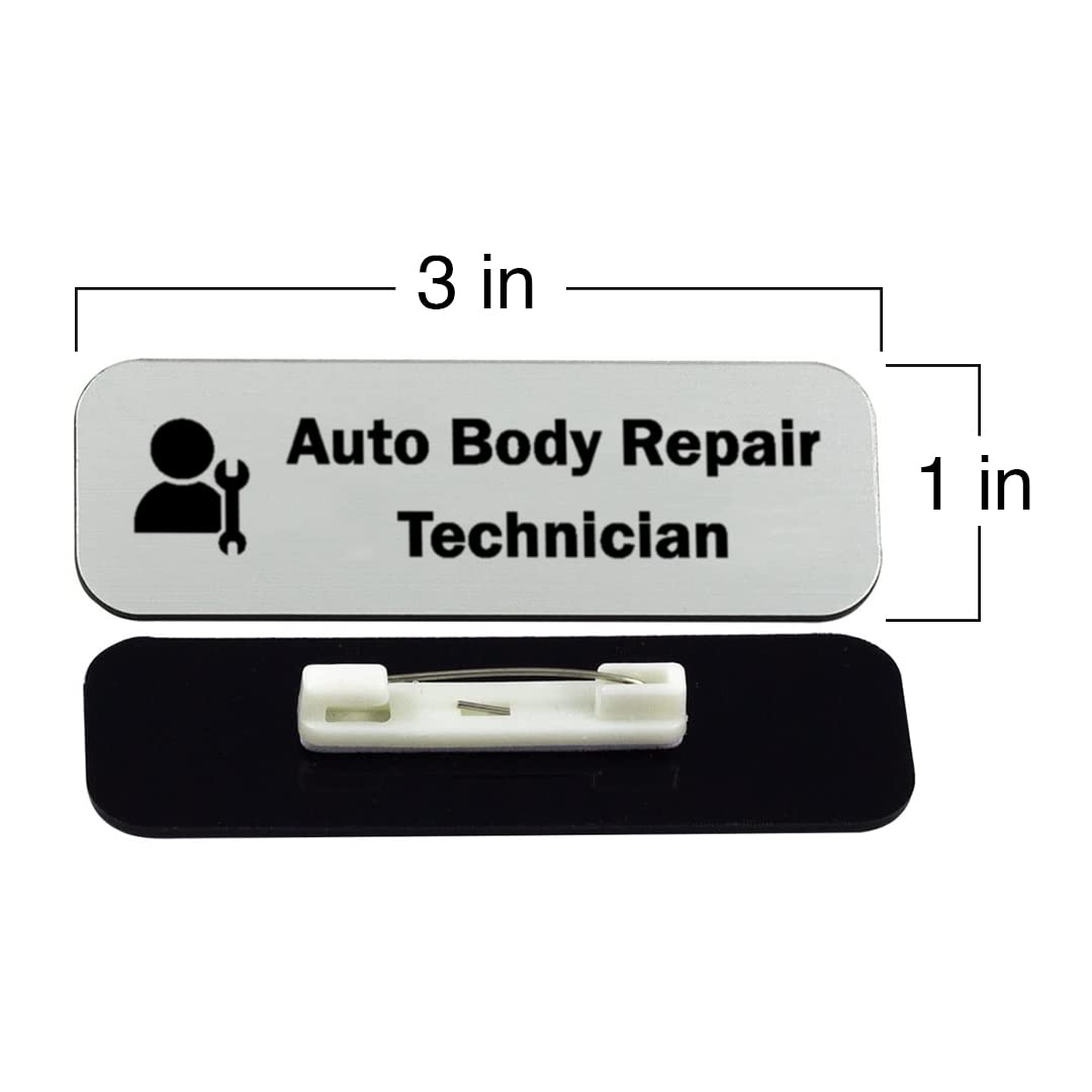 Signs ByLITA Auto Body Repair Technician Graphic Car Service 1 x 3" Name Tag/Badge, (3 Pack)