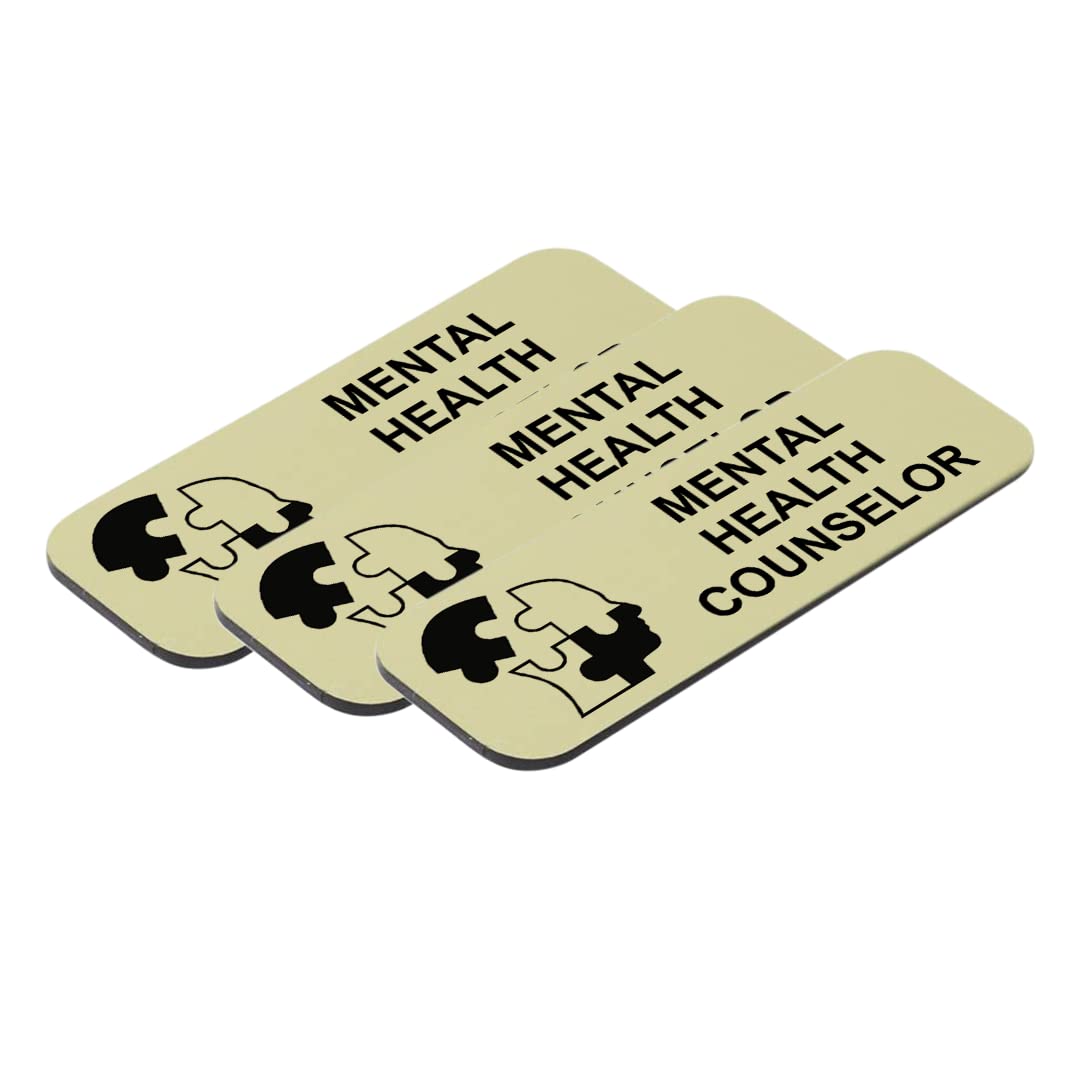 Mental Health Counselor 1" x 3" Name Tag/Badge, (3 Pack)