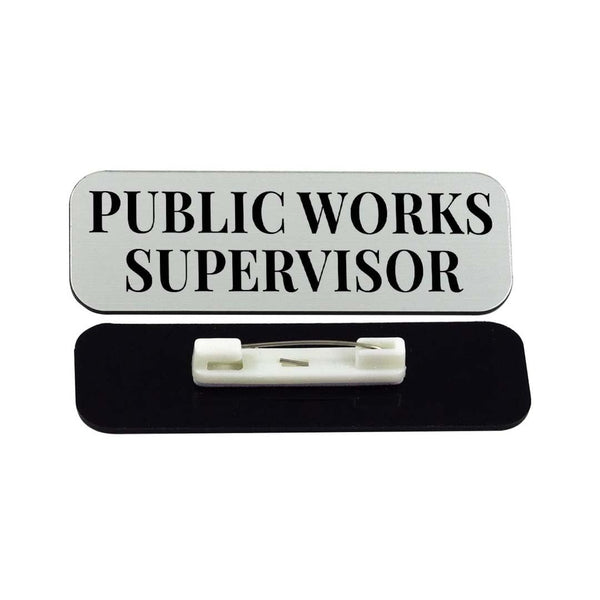 Public Works Supervisor 1 x 3" Rounded Corner Name Badge | Stock Name Badges