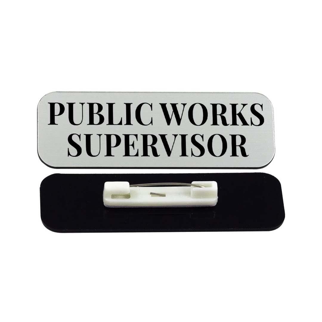 Public Works Supervisor 1 x 3" Rounded Corner Name Badge | Stock Name Badges