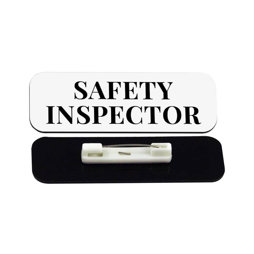 Safety Inspector 1 x 3" Rounded Corner Name Badge | Stock Name Badges