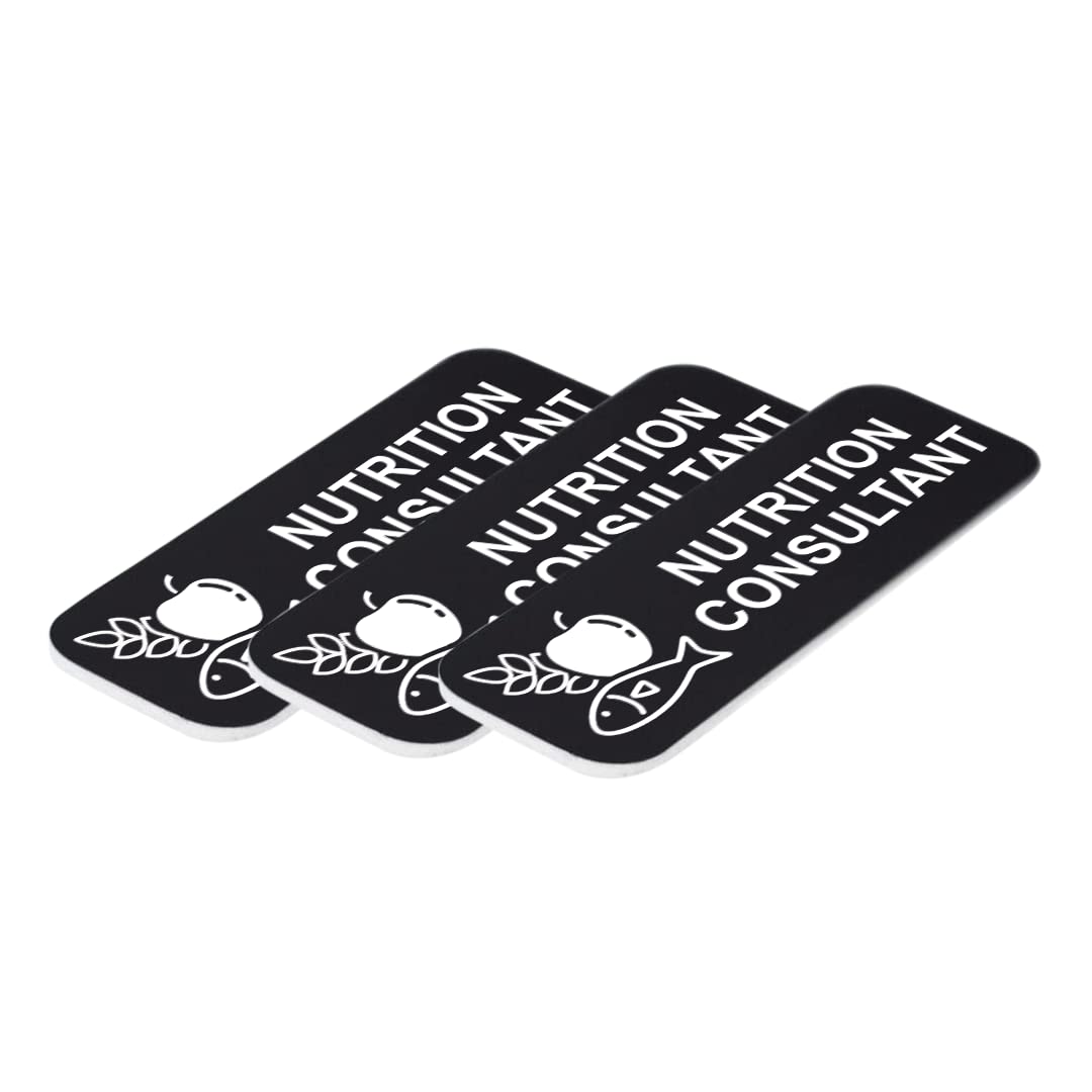 Signs ByLITA Nutrition Consultant 1 x 3" Name Tag/Badge, (3 Pack)