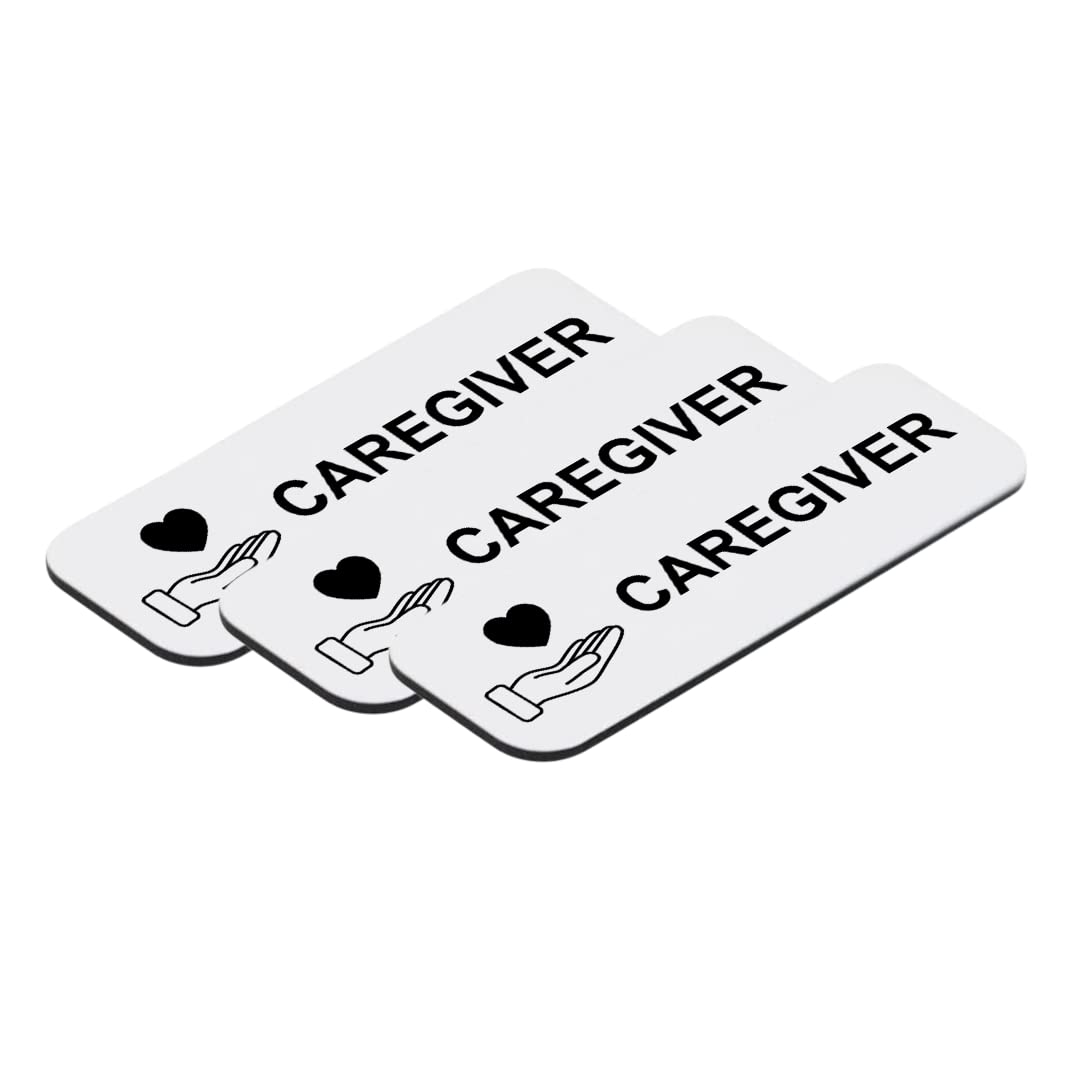 Caregiver 1" x 3" Name Tag/Badge, (3 Pack)